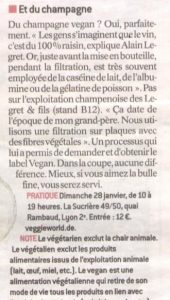 Article Le Progres : Présentation Champagnes vegans Legret & Fils